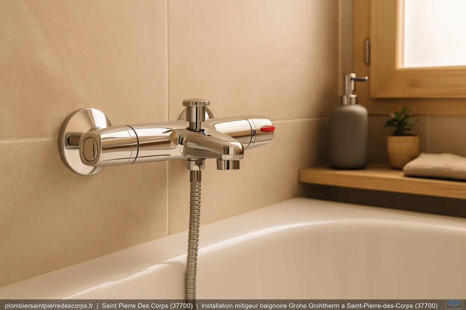 Installation mitigeur baignoire Grohe Grohtherm a Saint-Pierre-des-Corps (37700)