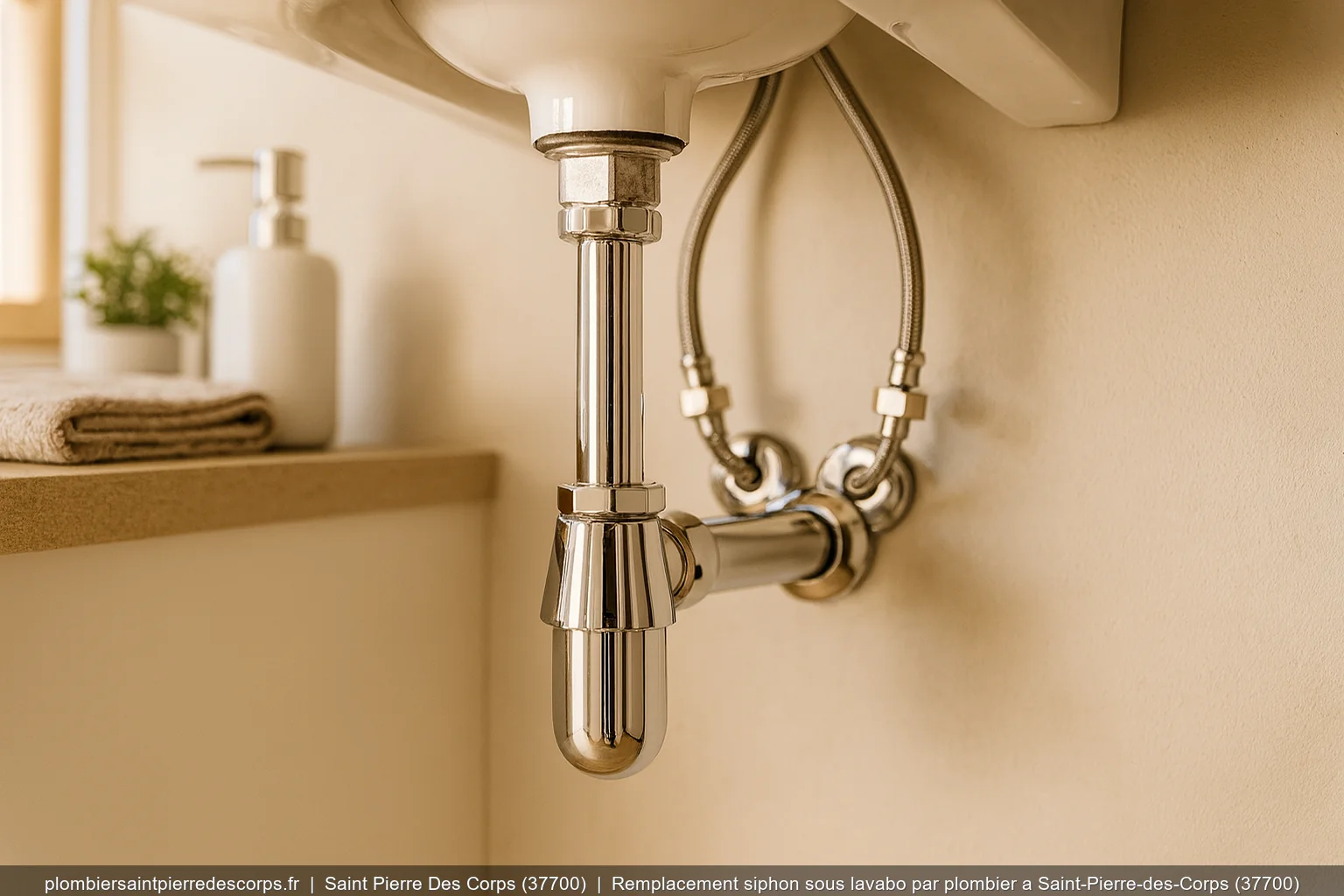 Remplacement siphon sous lavabo par plombier a Saint-Pierre-des-Corps (37700)